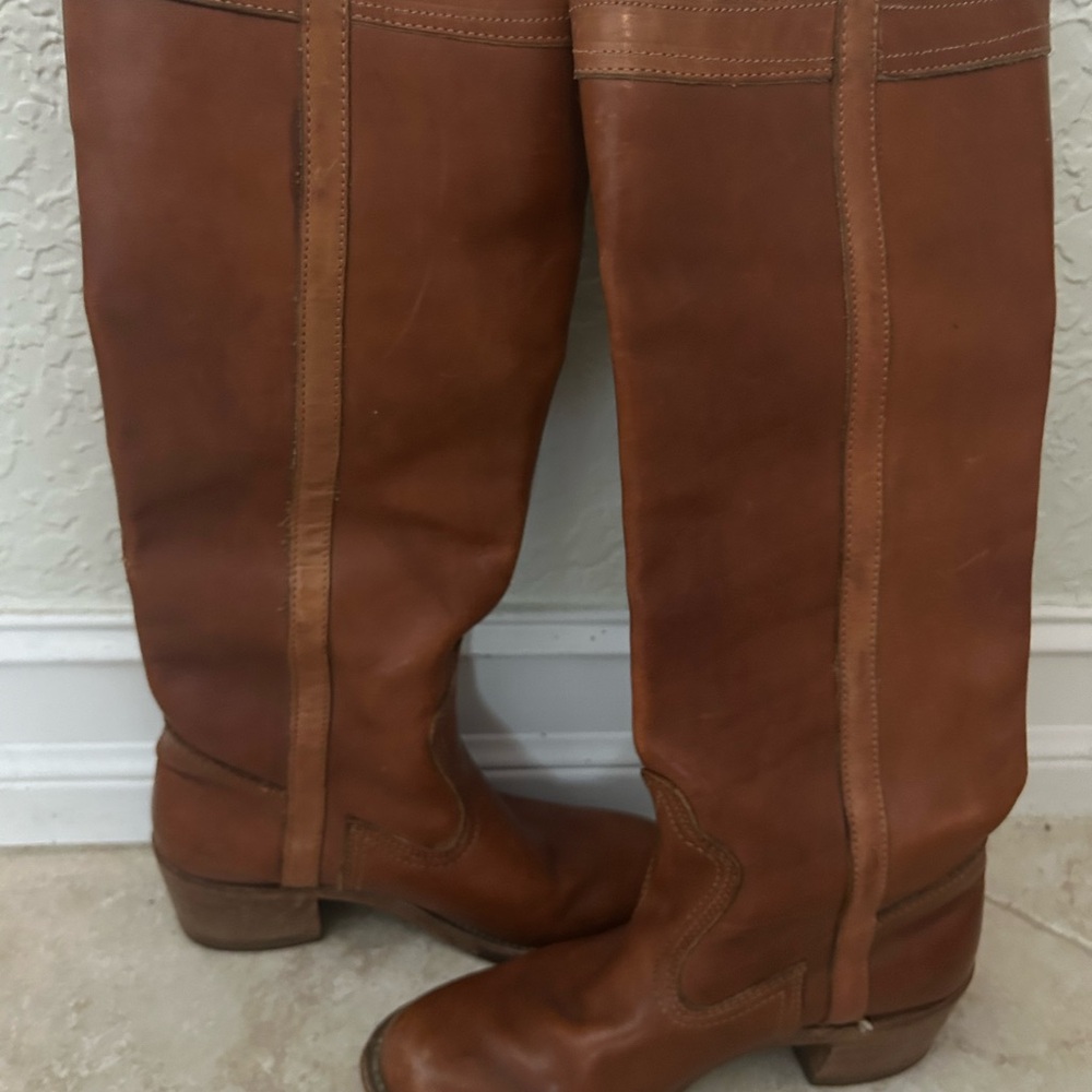 Brown Leather Knee-High Boots